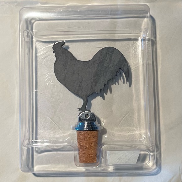 Sparq Home Wine Topper with Rooster, chalk NWOT - Picture 3 of 4